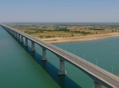 south asia s longest 12 5km river bridge under construction in sindh