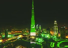dubai s burj khalifa lights up in green dubai s burj khalifa lights up in green