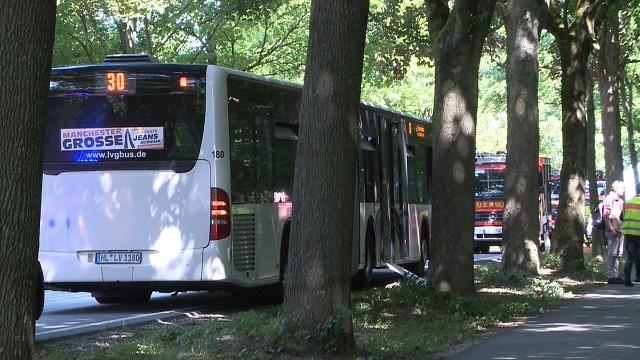 a public service bus stands in kuecknitz near luebecknorthern germany after several people were injured in the bus in an assault by a man wielding a knife on july 20 2018 photo afp a public service bus stands in kuecknitz near luebecknorthern germany after several people were injured in the bus in an assault by a man wielding a knife on july 20 2018 photo afp