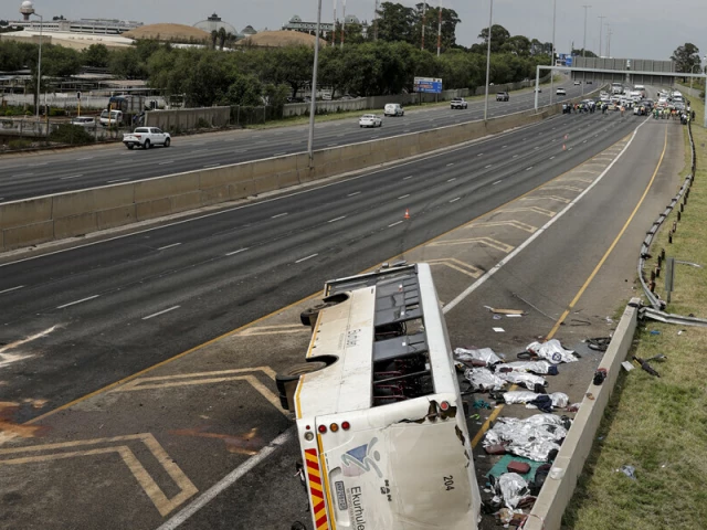 12 died and several injured when bus overturns in johannesburg airport photo afp