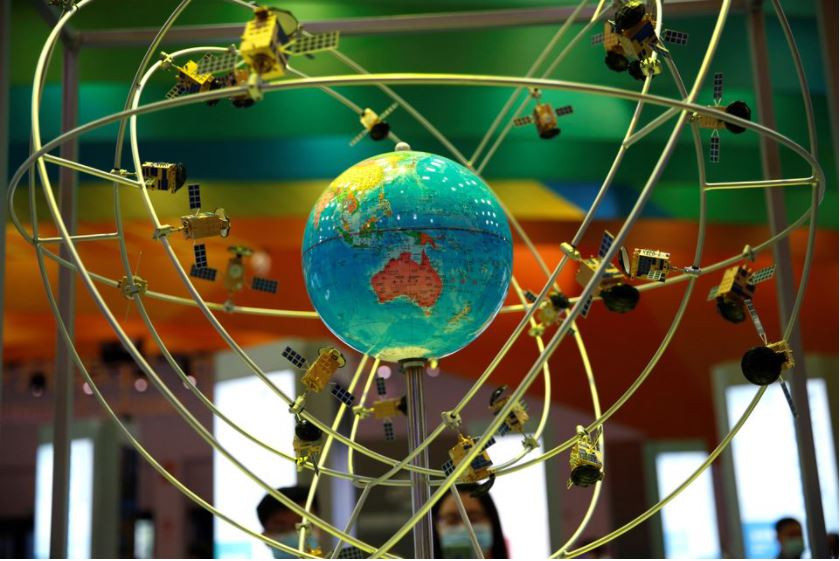 a model of the beidou navigation satellites system is seen at the 2020 china international fair for trade in services ciftis following the covid 19 outbreak in beijing china september 5 2020 photo reuters