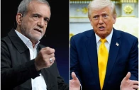 iran s president masoud pezeshkian l and us president donald trump photos file