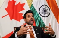 canadian minister of international trade maninder sidhu gestures as he speaks during an interview with reuters at the residence of the canadian high commissioner in new delhi india november 13 2025 reuters