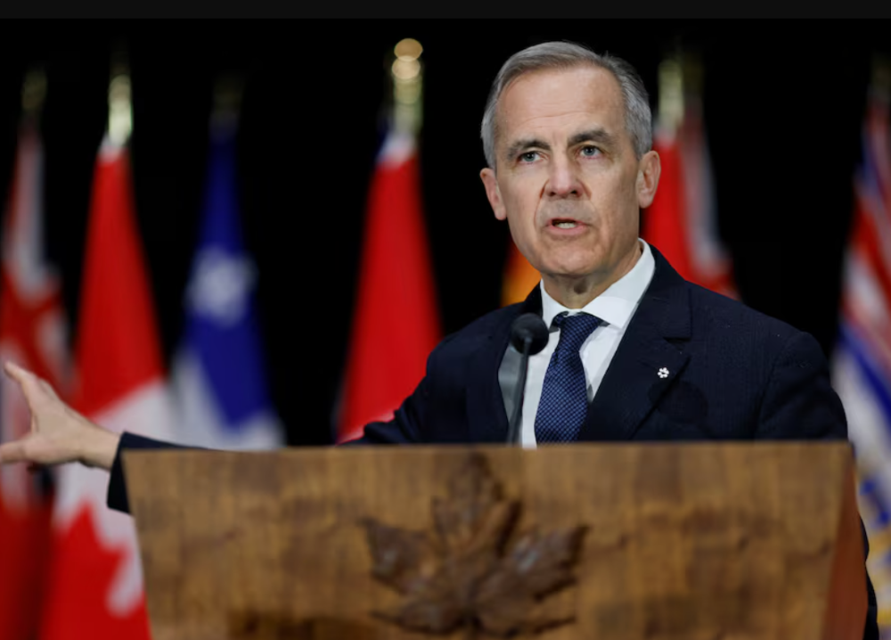 canada s prime minister mark carney takes part in a press conference after meeting with provincial and territorial leaders at the canadian war museum in ottawa ontario canada march 21 2025 photo reuters