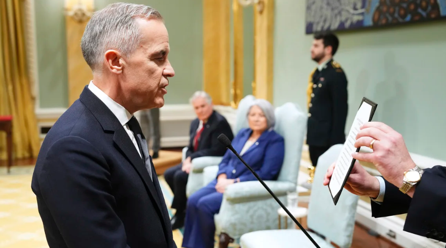 carney was sworn in after trudeau stepped down earlier friday after nearly a decade in power photo ap