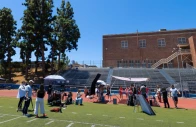 a small crew of actors and production people work in a candyjar microdrama production involving high school football and cheerleaders at a high school in los angeles california us on july 7 2026 photo reuters
