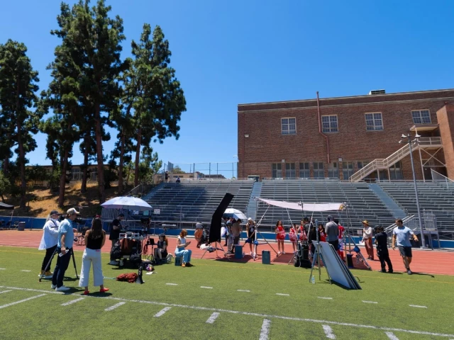a small crew of actors and production people work in a candyjar microdrama production involving high school football and cheerleaders at a high school in los angeles california us on july 7 2026 photo reuters a small crew of actors and production people work in a candyjar microdrama production involving high school football and cheerleaders at a high school in los angeles california us on july 7 2026 photo reuters