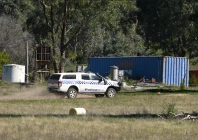 a police vehicle at the scene where police said they believe fugitive gunman desmond freeman who had been on the run for seven months for allegedly killing two police officers was shot dead in a police operation in porepunkah australia march 30 2026 photo reuters