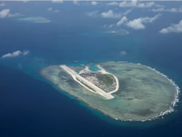 an aerial view shows the philippine occupied thitu island locally known as pag asa in the contested spratly islands south china sea march 9 2023 photo reuters an aerial view shows the philippine occupied thitu island locally known as pag asa in the contested spratly islands south china sea march 9 2023 photo reuters
