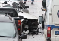 an investigator works at the scene where lieutenant general fanil sarvarov head of the russian general staff s army operational training directorate was killed in a car bomb in moscow russia december 22 2025 source reuters