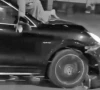 luxury car driver drags man bike on road