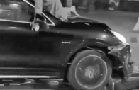 luxury car driver drags man bike on road luxury car driver drags man bike on road