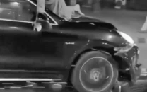 luxury car driver drags man bike on road luxury car driver drags man bike on road