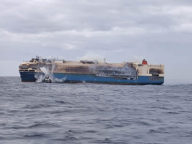 felicity ace was traveling from emden germany to davisville in the u s state of rhode island february 18 2022 portuguese navy handout via reuters felicity ace was traveling from emden germany to davisville in the u s state of rhode island february 18 2022 portuguese navy handout via reuters