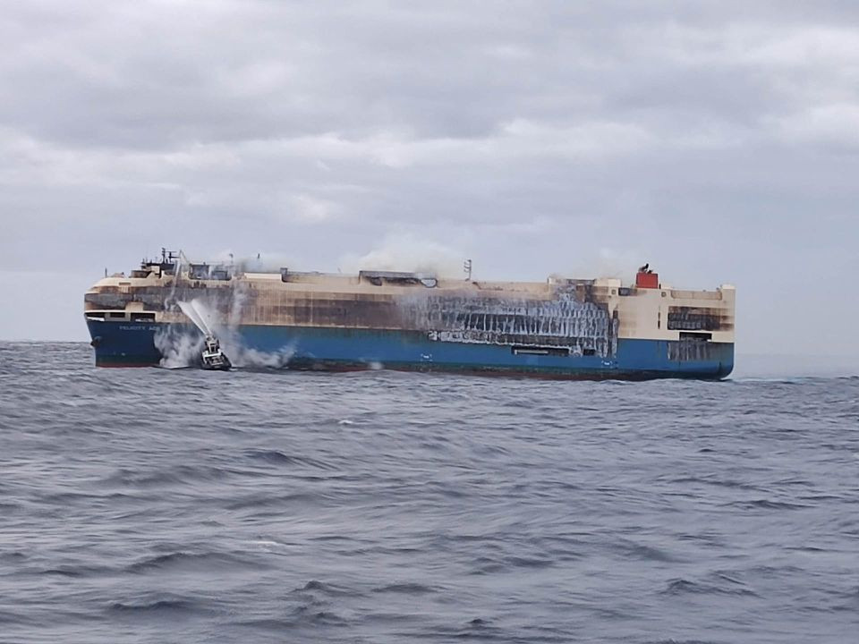 Ship carrying Porsches and Bentleys ablaze near Azores - Vimarsana News