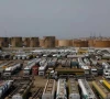 oil tankers are seen parked following the protest by the all pakistan oil tankers owners association demanding the hike in fares expansion of quota in onshore white pipeline transportation and permit to use old vehicles in karachi on september 19 2023 reuters