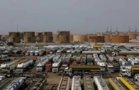 oil tankers are seen parked following the protest by the all pakistan oil tankers owners association demanding the hike in fares expansion of quota in onshore white pipeline transportation and permit to use old vehicles in karachi on september 19 2023 reuters