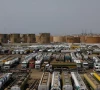 oil tankers are seen parked following the protest by the all pakistan oil tankers owners association demanding the hike in fares expansion of quota in onshore white pipeline transportation and permit to use old vehicles in karachi on september 19 2023 photo reuters