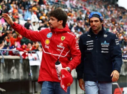 charles leclerc and carlos sainz make viral road trip after flight diversion following baku grand prix