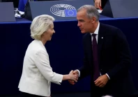 canadian prime minister mark carney shakes hands with european commission president ursula von der leyen in strasbourg france september 16 2026 photo reuters reuters