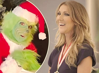 celine dion channels the grinch in festive parody video