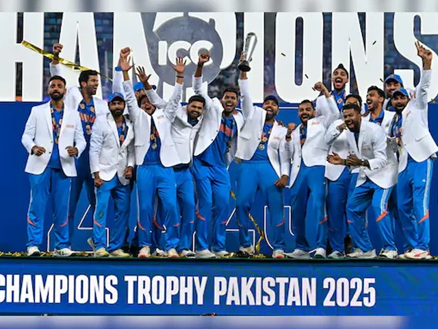 india celebrate with the icc champions trophy silverware photo afp india celebrate with the icc champions trophy silverware photo afp