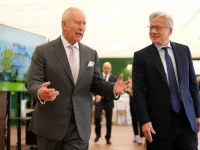 britain s king charles walks with nvidia ceo jensen huang to a meeting for leaders from the artificial intelligence ai sector government and thought leaders to discuss how ai can be developed and deployed in ways that benefit society at dumfries house in cumnock britain september 17 2026 photo reuters