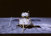 this image taken from video animation at beijing aerospace control center bacc on june 4 2024 shows the lander ascender combination of chang e 6 probe waiting to lift off from lunar surface photo xinhua