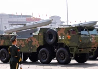 a member of the people s liberation army stands as strategic strike group displays yj 18c cruise missiles during a military parade to mark the 80th anniversary of the end of world war two in beijing china september 3 2025 photo reuters