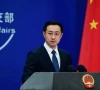 chinese foreign ministry spokesperson lin jian speaks to reporters in beijing on monday