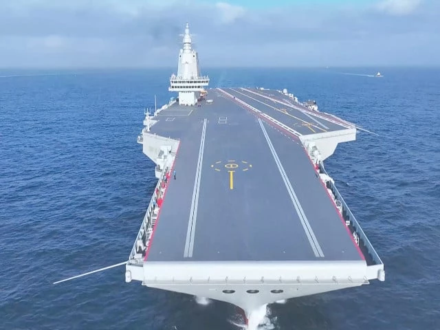 this screen grab from video footage from china s ministry of defence shows china s third aircraft carrier fujian photo afp this screen grab from video footage from china s ministry of defence shows china s third aircraft carrier fujian photo afp