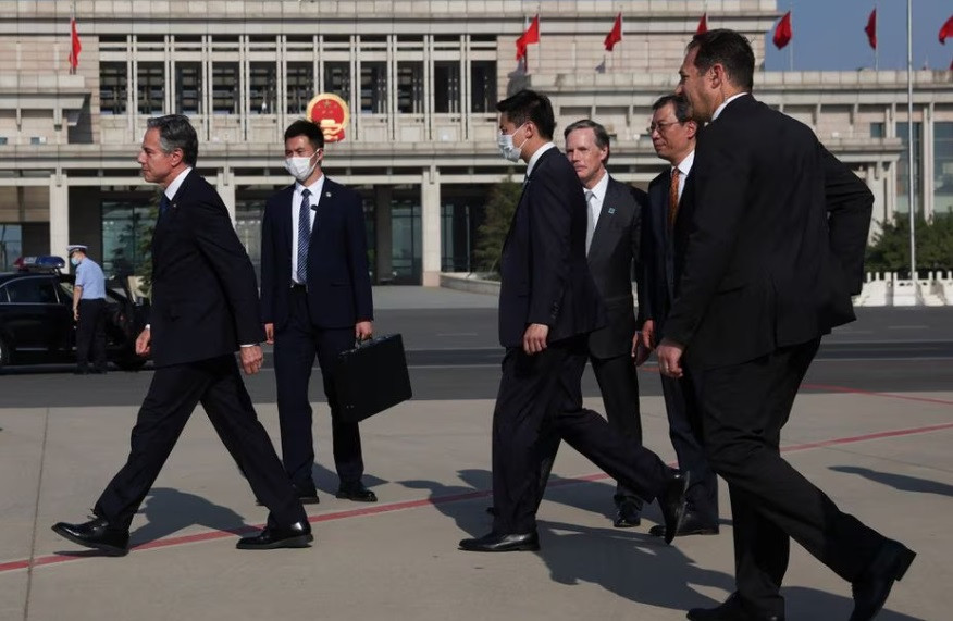 us secretary of state antony blinken starts rare china trip with hopes low for any breakthrough reuters leah millis pool