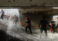 participants practice evacuating an underground facility during a typhoon survival training session at the lvxing disaster simulation training centre in hangzhou zhejiang province china july 15 2026 photo reuters participants practice evacuating an underground facility during a typhoon survival training session at the lvxing disaster simulation training centre in hangzhou zhejiang province china july 15 2026 photo reuters