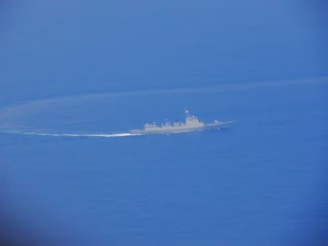 a chinese warship is seen in waters around taiwan may 23 2024 taiwan defence ministry handout via reuters