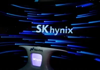 a logo of semiconductor and memory chip maker sk hynix during the company s debut on the nasdaq market in new york city us july 10 2026 reuters