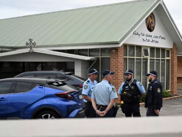 police stand outside the assyrian christ the good shepherd church after a knife attack that took place during a service the night before in wakely in sydney australia april 16 2024 photo reuters police stand outside the assyrian christ the good shepherd church after a knife attack that took place during a service the night before in wakely in sydney australia april 16 2024 photo reuters