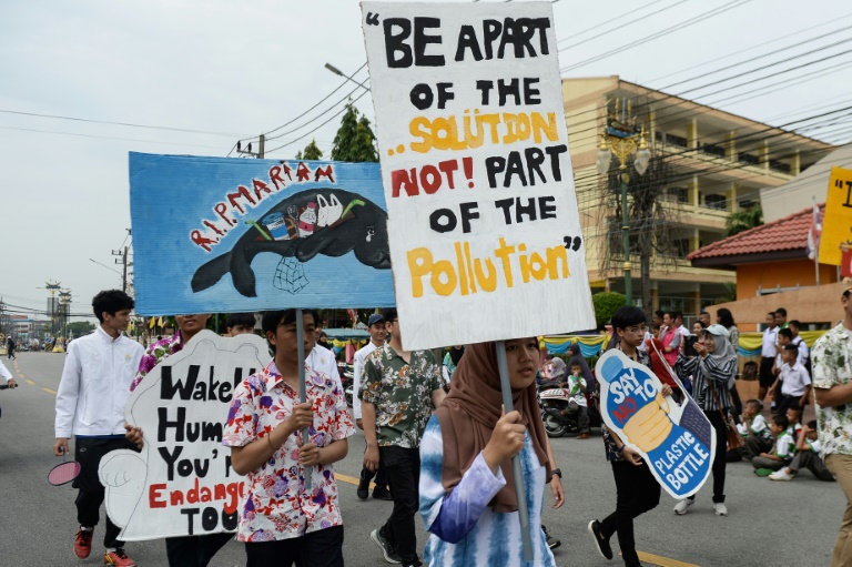 Mindsets in Thailand have started to shift this year with the deaths of several marine mammals whose stomachs were lined with plastic. PHOTO: AFP