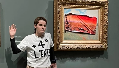 eco activist arrested for defacing monet painting in paris