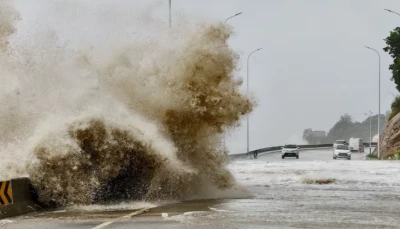 waves crash on the coast of sansha town as typhoon gaemi approaches in ningde fujian province china july 25 2024 photo reuters