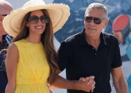 amal clooney and george clooney arrive in style for venice film festival 2024