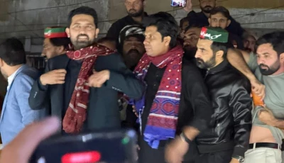 khyber pakhtunkhwa chief minister sohail afridi en route to a rally at numaish chowrangi in karachi photo express