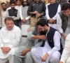 k p cm afridi embraces ayat noor s father during a press conference on august 29 2026 in haripur photo screengrab k p cm afridi embraces ayat noor s father during a press conference on august 29 2026 in haripur photo screengrab