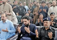 tribute to the fallen k p chief minister sohail afridi senior government officials and police officers offer prayers during a ceremony in hangu for police personnel martyred in the recent terrorist attack photo nni tribute to the fallen k p chief minister sohail afridi senior government officials and police officers offer prayers during a ceremony in hangu for police personnel martyred in the recent terrorist attack photo nni
