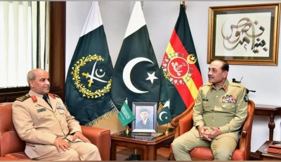 commander royal saudi land forces lieutenant general fahad bin saud al johani in meeting with field marshal asim munir at ghq on december 3 photo ispr commander royal saudi land forces lieutenant general fahad bin saud al johani in meeting with field marshal asim munir at ghq on december 3 photo ispr