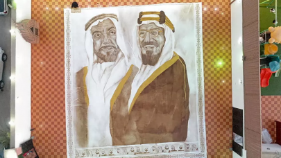 saudi woman makes world s largest coffee painting