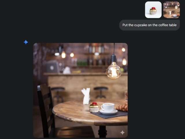 Example of a simple prompt combining two images using Gemini