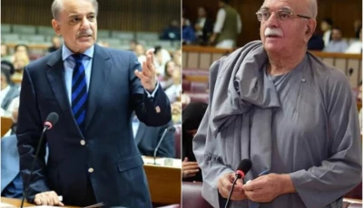pm shehbaz sharif l and opposition leader achakzai r photos file