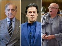 prime minister shehbaz sharif l pti founder imran khan c and mahmood khan achakzai photo file