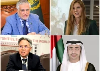 foreign minister ishaq dar clockwise upper left british high commissioner jane marriott chinese ambassador jiang zaidong and emirati foreign minister sheikh abdullah bin zayed al nahyan photos file