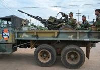 cambodian soldiers with an anti air craft gun in oddar meanchey province photo afp